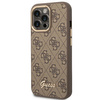 Original Handyhülle IPHONE 14 PRO Guess Hard Case 4G Vintage Gold Logo (GUHCP14LHG4SHW) braun