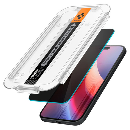 TEMPERED GLASS Spigen GLAS.TR "EZ FIT" 2-PACK IPHONE 15 PRIVACY