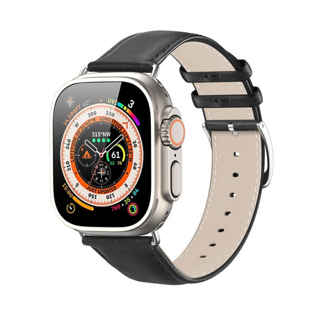 DUX DUCIS YS - pasek skórzany do Apple Watch 38/40/41mm czarny