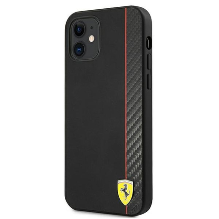 Ferrari FESAXHCP12SBK iPhone 12 mini 5,4" czarny/black hardcase On Track Carbon Stripe