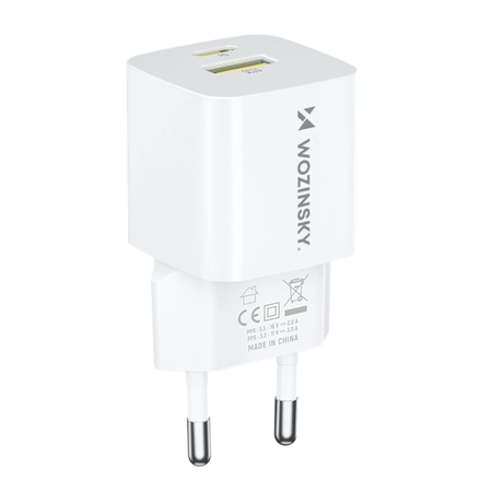 Wozinsky WWCEAC GaN USB-A USB-C 33W Wandladegerät – Weiß