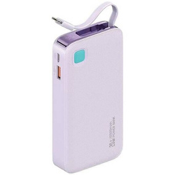 USAMS Powerbank with retractable USB-C Retractable cable 10000 mAh PD 20W Fast Charge XY Series purple/purple 10KCD22403 (US-CD224)