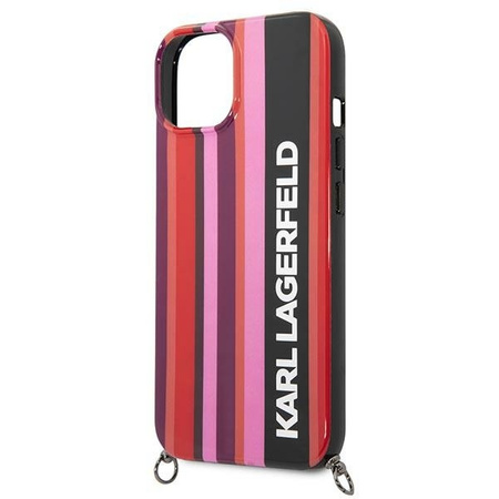 Karl Lagerfeld KLHCP14SSTSTP iPhone 14 6.1 &quot;Hardcase Pink / Pink Color Stripes Strap