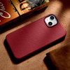 iCarer Case Leather genuine leather case cover for iPhone 14 Plus red (MagSafe compatible)