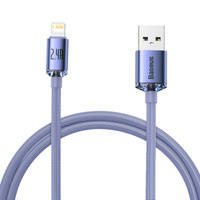 Baseus Crystal Shine Series Fast Charging Data Cable USB to iP 2.4A 1.2m Purple