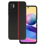 Tel Protect CARBON Case do Xiaomi Redmi Note 10 5G Czarny z czerwonym paskiem