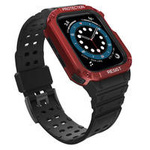 Protect Strap Band opaska z etui do Watch 7 / 6 / 5 / 4 / 3 / 2 / SE (45 / 44 / 42mm) obudowa pancerny pokrowiec na zegarek czarny