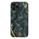 Kingxbar Marble Series eleganckie etui pokrowiec z nadrukiem marmur iPhone 12 mini czarny