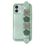 Kingxbar Sweet Series żelowe etui ozdobione oryginalnymi Kryształami Swarovskiego z podstawką iPhone 12 Pro Max zielony