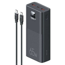 Powerbank 30000mAh  65W 2x QC3.0 USB + USB-C PD + Kabel USB-C - USB-C USAMS PB68 czarny